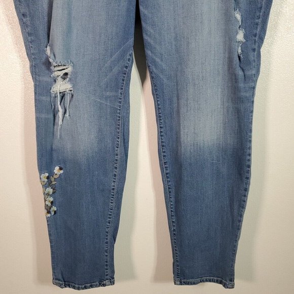 Torrid Embroidered Distressed Skinny Jeans Plus Size 28 X-Tall High Rise Stretch - Picture 4 of 10